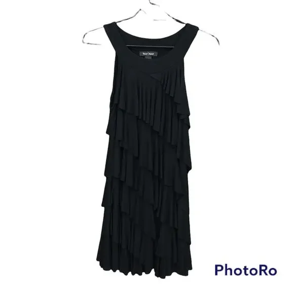White House Black Market | Dresses | White House Black Market Whbm Womens  Sleeveless Tiered Knit Swing Dress Xs Black | Poshmark